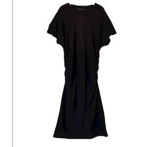 ATM Black Ruched Sides Short Sleeve Dress Sz XS